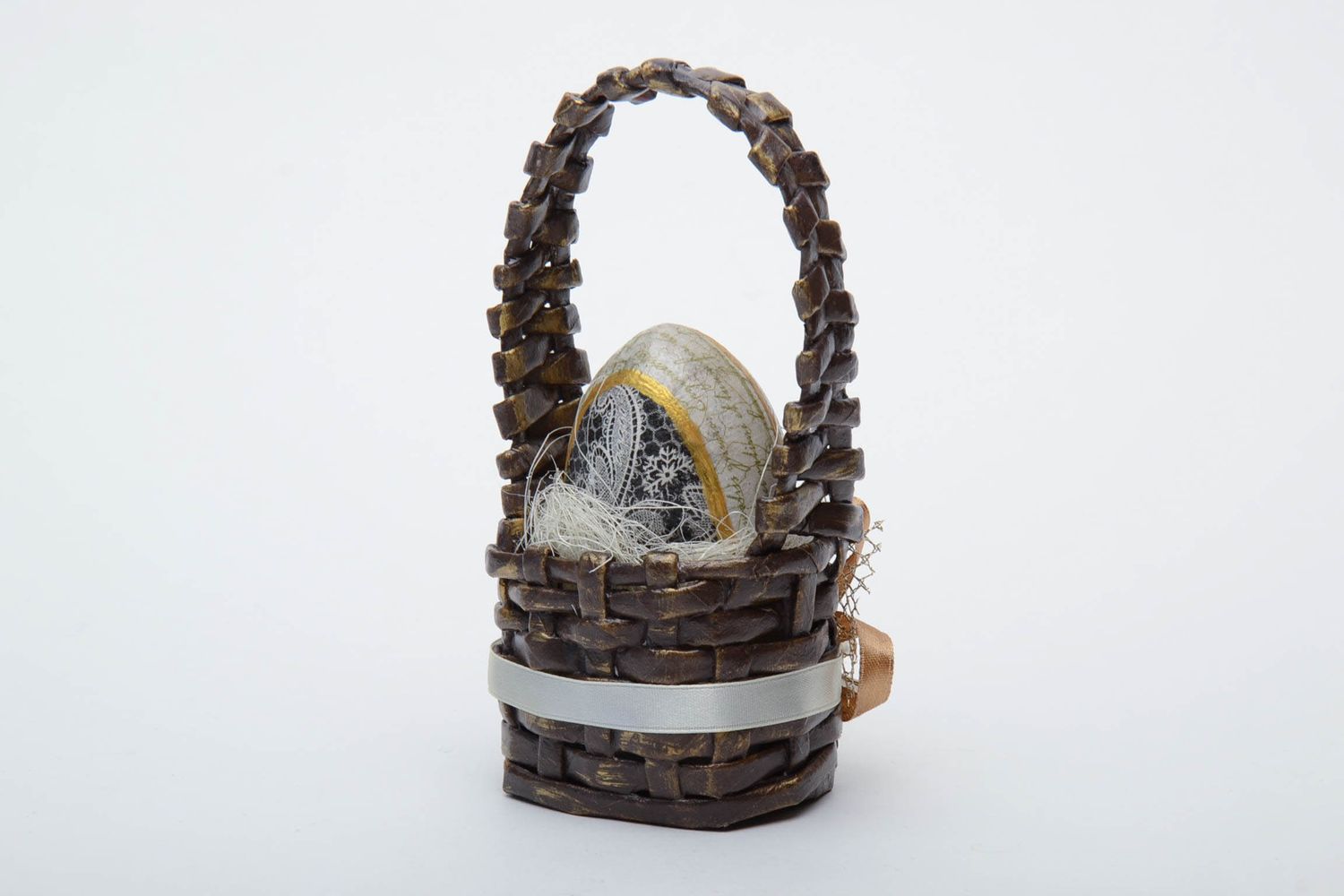 Handmade Korb mit Osterei foto 3