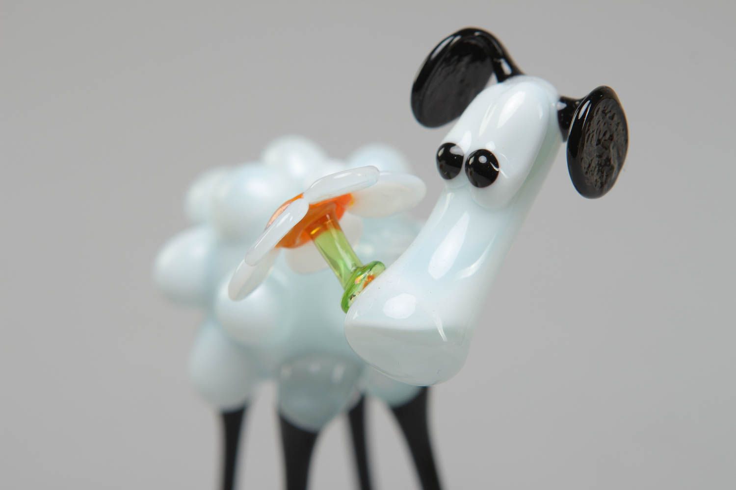 Funny lampwork glass statuette of sheep photo 2