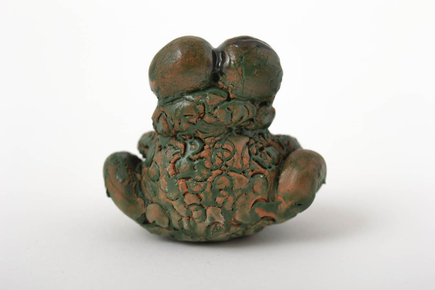 Игрушка из глины коллекционная фигурка хэнд мейд фигурка животного лягушка фото 4
