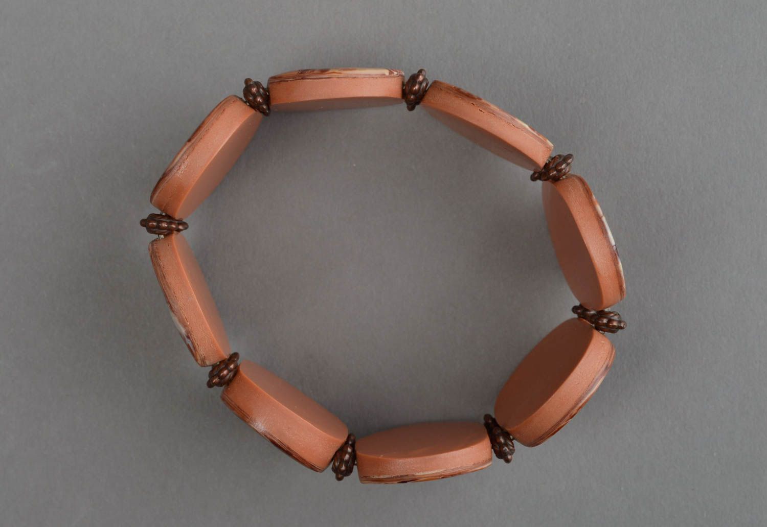 Beaded bracelet handmade stylish polymer clay bracelet polymer clay jewelry photo 4