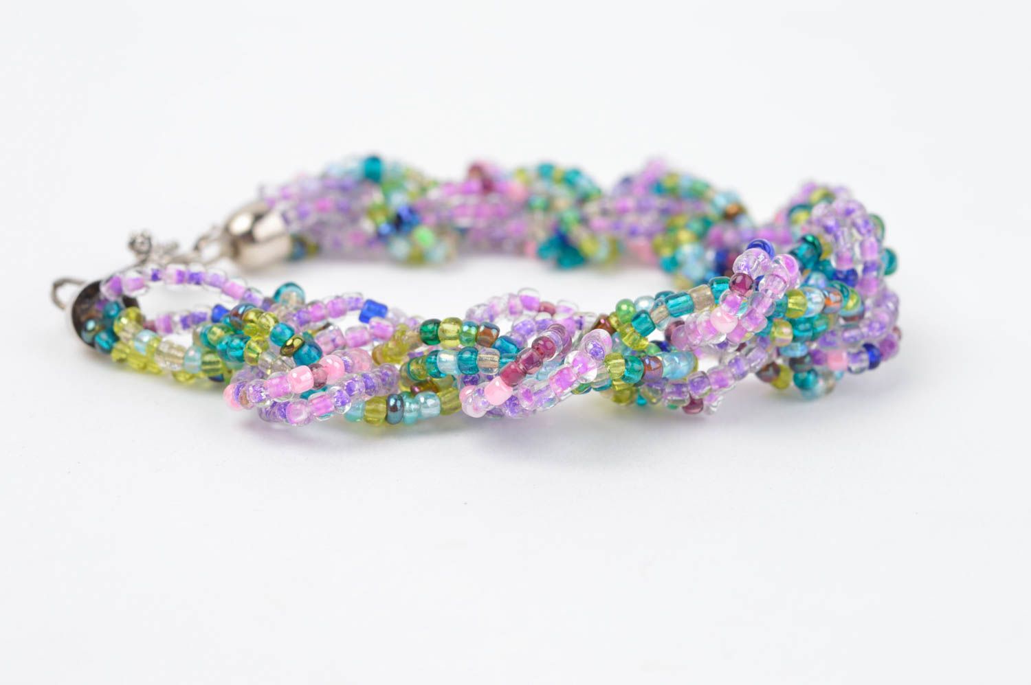 Handmade stylish accessory wrist beaded jewelry elegant evening bracelet photo 3