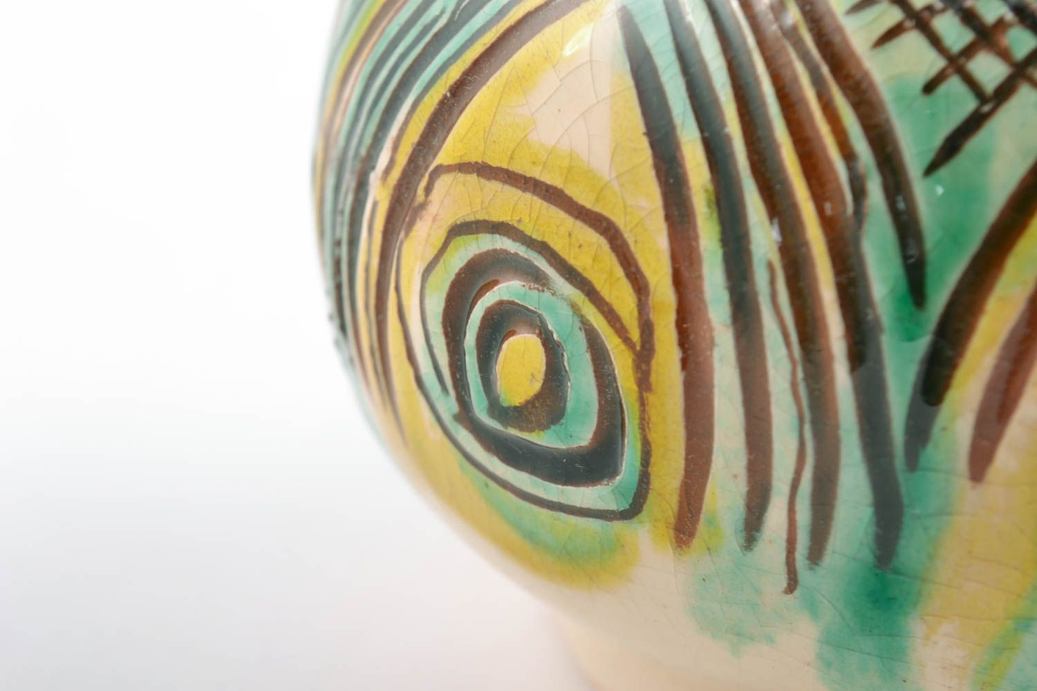 Маленькая керамическая ваза для цветов покрытая глазурью ручной работы фото 3