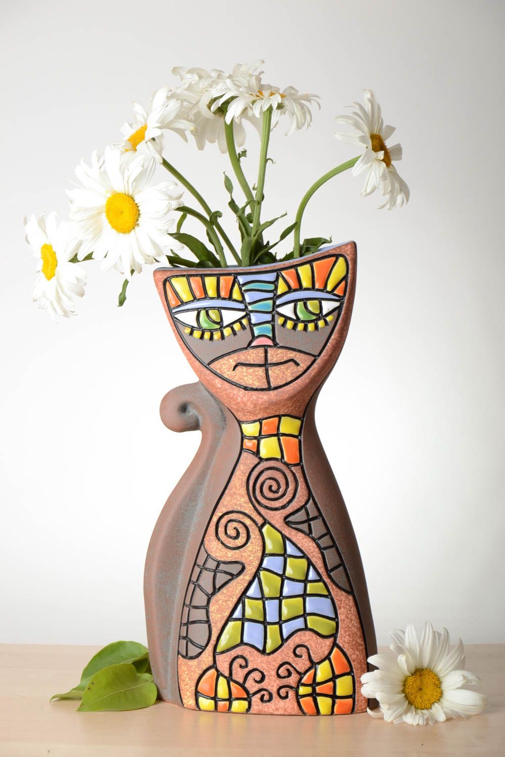 Florero de cerámica hecho a mano decoración de casa regalo original para mujer foto 1