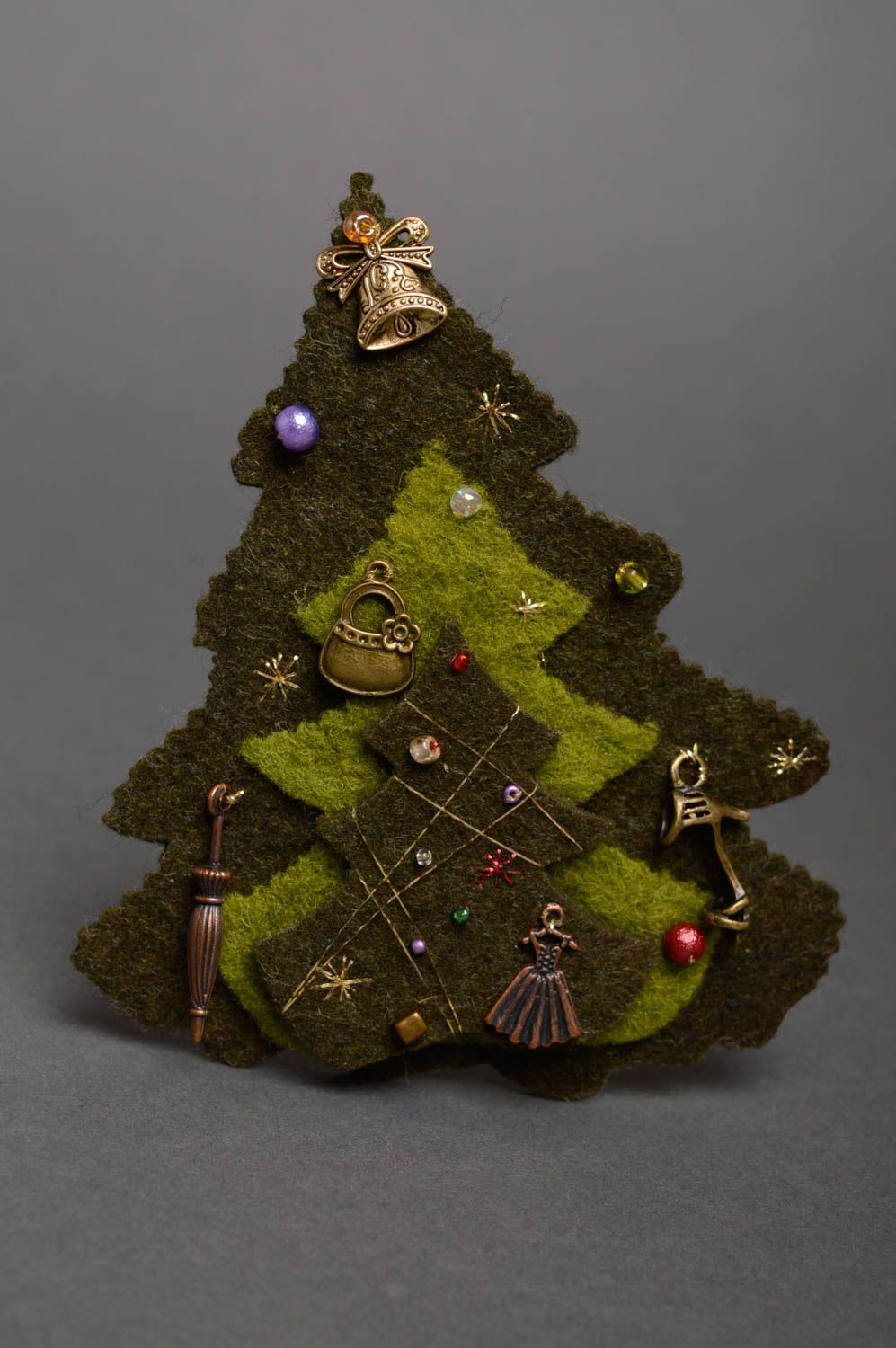 Suspension décorative en feutre magnet sapin décoration de Noël faite main  photo 1