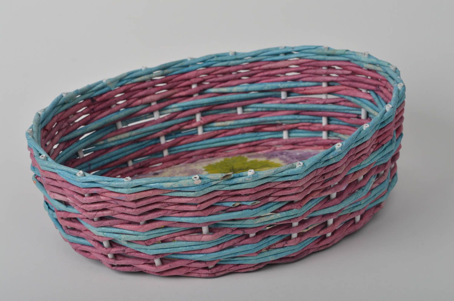Woven handmade basket stylish decorative basket decoupage ideas cute basket photo 2