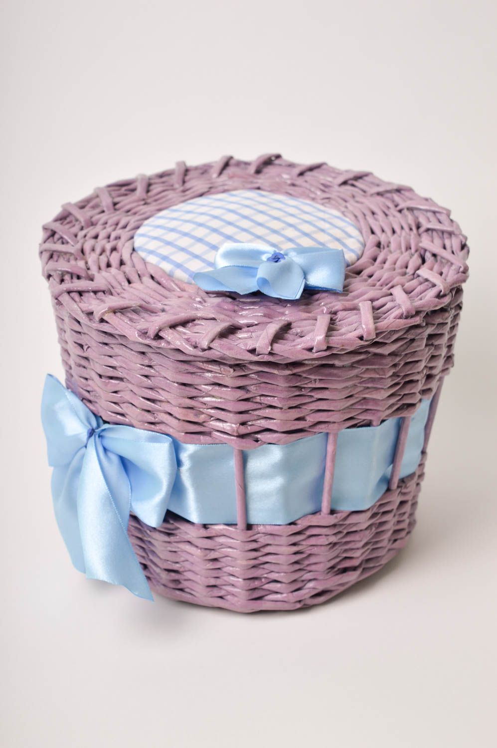 Handmade wicker basket home decor designer accessories home organizer ideas photo 2