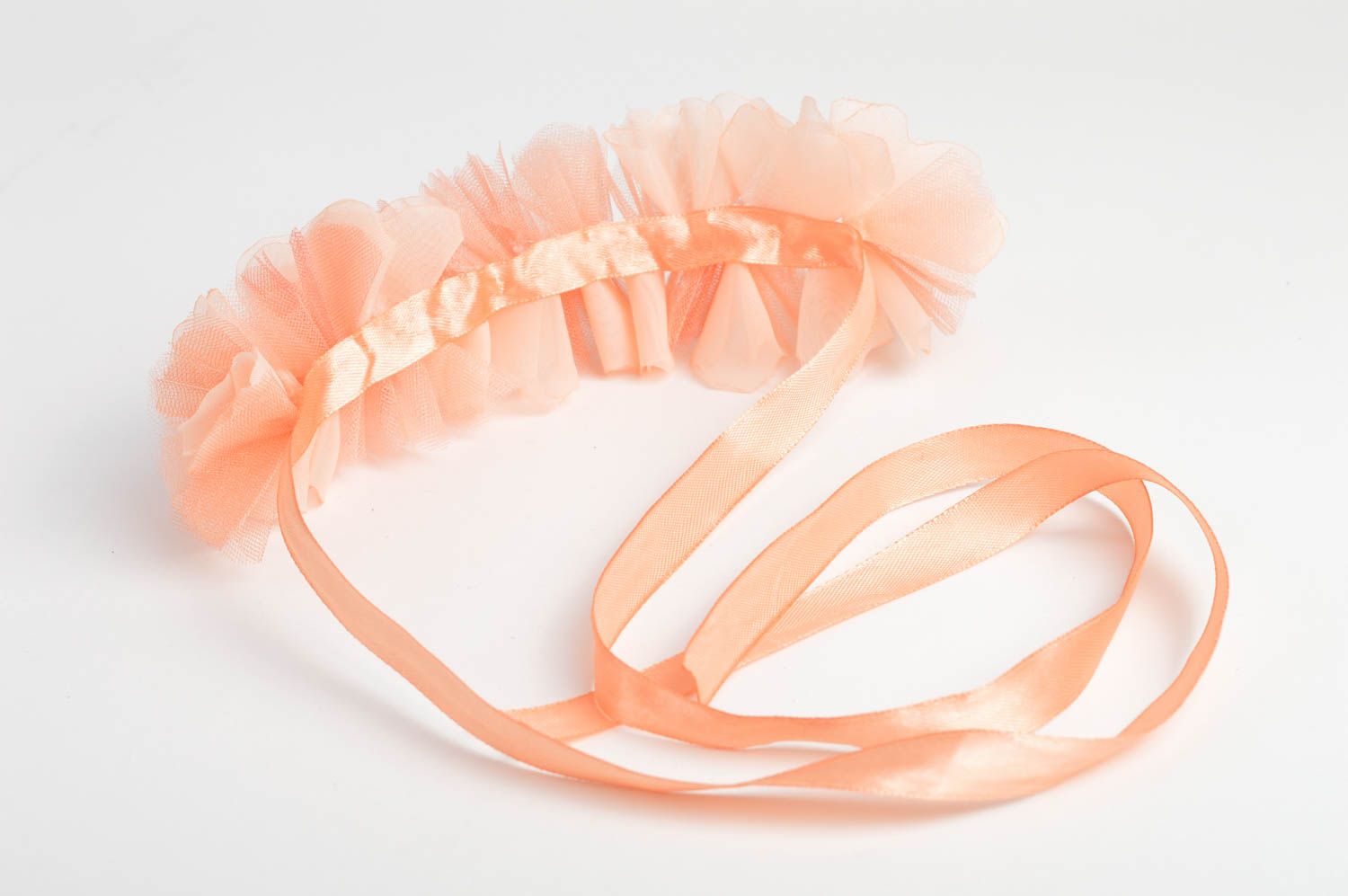 Pink handmade headband for baby girl designer princess ribbon roses accessory photo 5