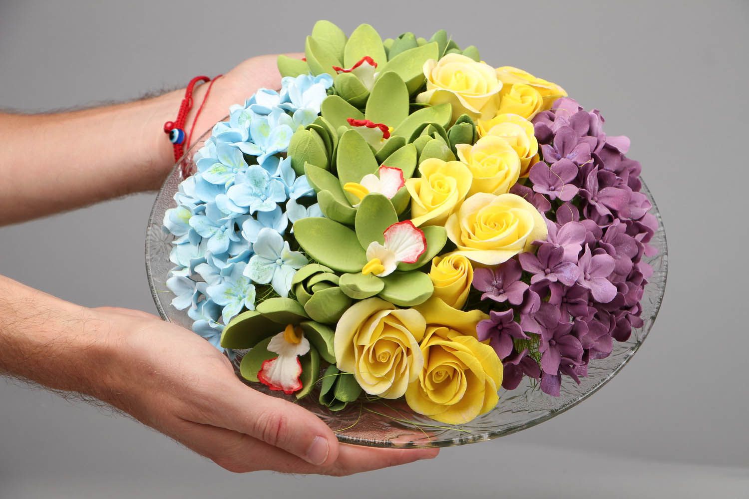 Dekorative Platte mit Blumen foto 4