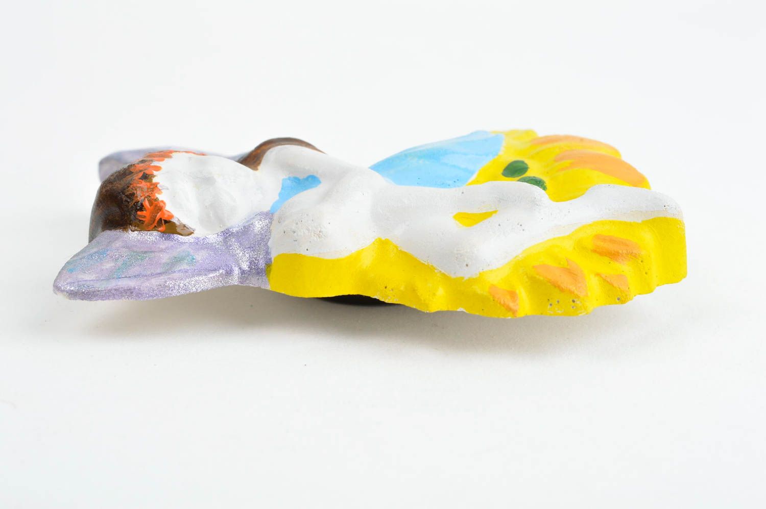 Handmade ausgefallener Magnet Deko aus Gips Kühlschrank Magnet Fee mit Flügeln foto 7