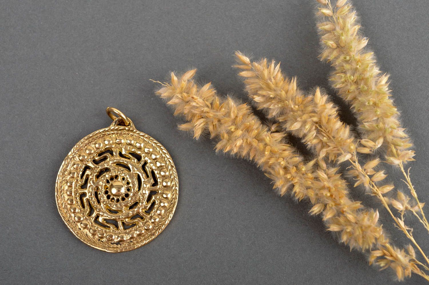 Handmade metal pendant brass jewelry accessories for men present for women photo 1