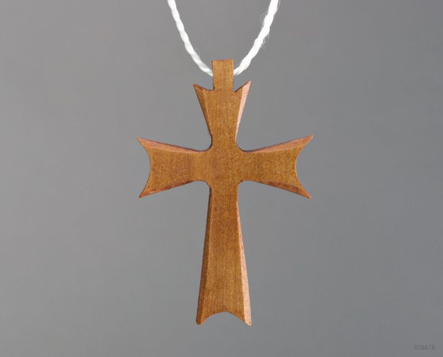 Croce di legno da collo fatta a mano Croce intagliata in legno Croce con laccio
 foto 3