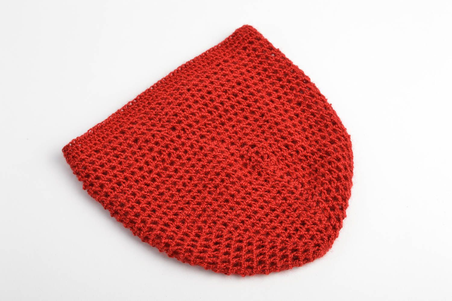 Red middle season handmade hat flower hat for girls designer crochet hat photo 4