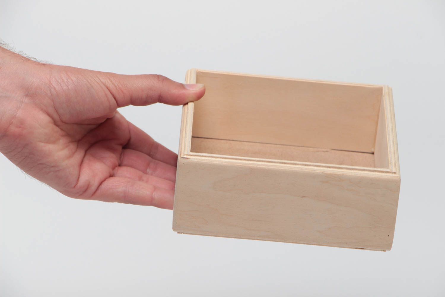 Handmade plywood craft blank for decoupage square middle sized box napkin holder photo 5