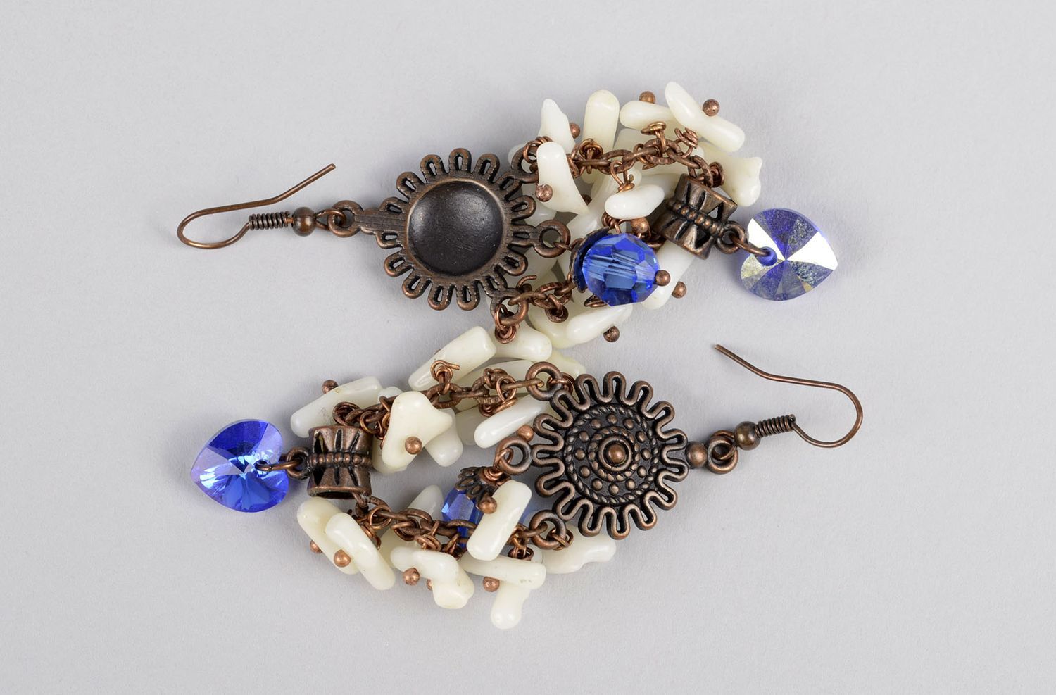 Handmade earrings designer earrings unusual accessories stone jewelry  photo 4