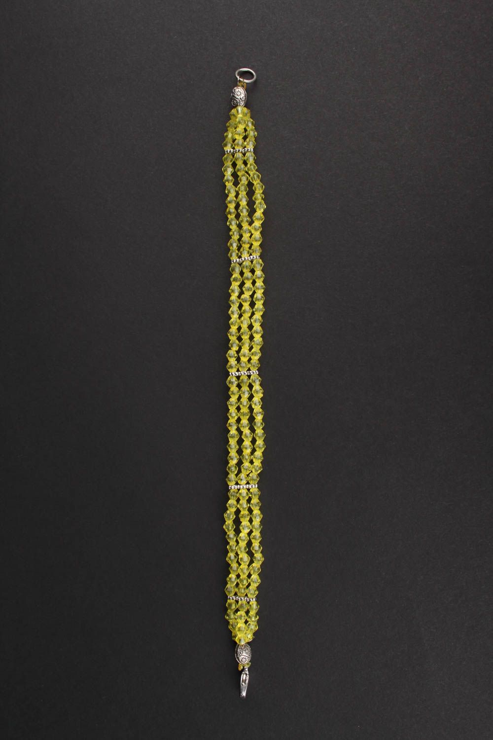 Желтое украшение ручной работы браслет из бусин браслет бижутерия необычный фото 5