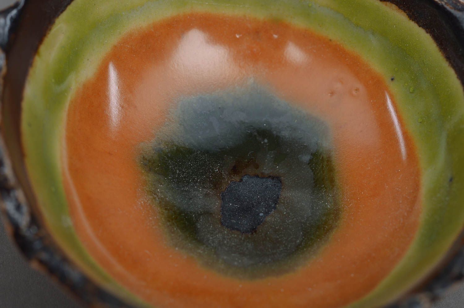 Маленькая фарфоровая пиала с росписью цветной глазурью солонка соусник хенд мейд фото 3
