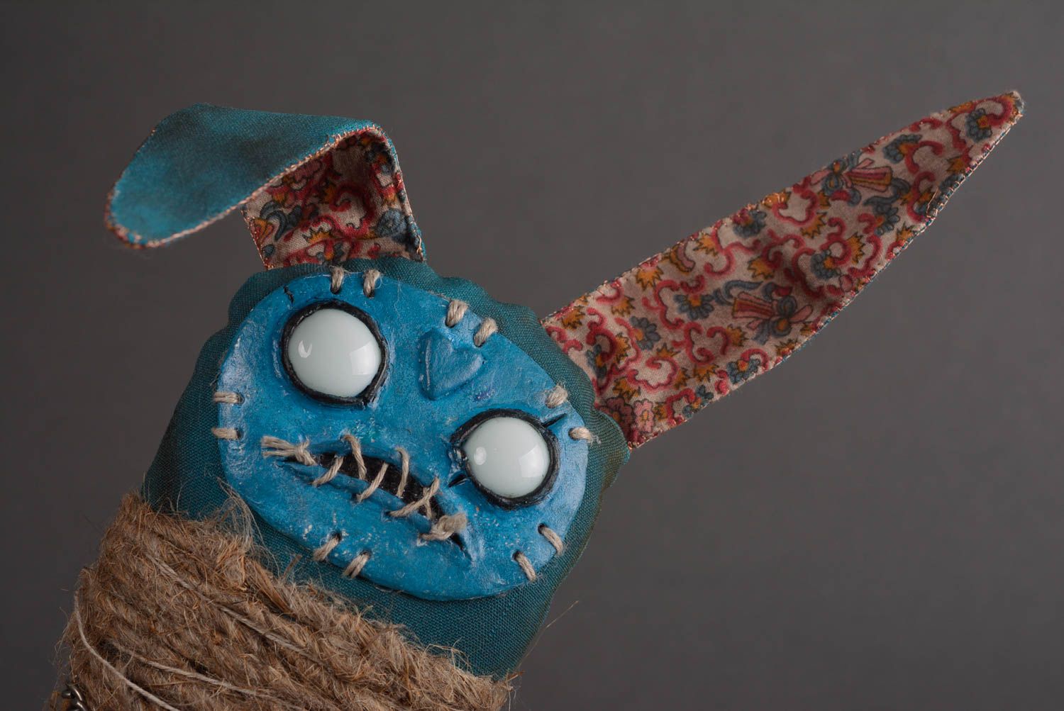 Игрушка ручной работы интерьерная игрушка декор для дома оригинальная голубая фото 2