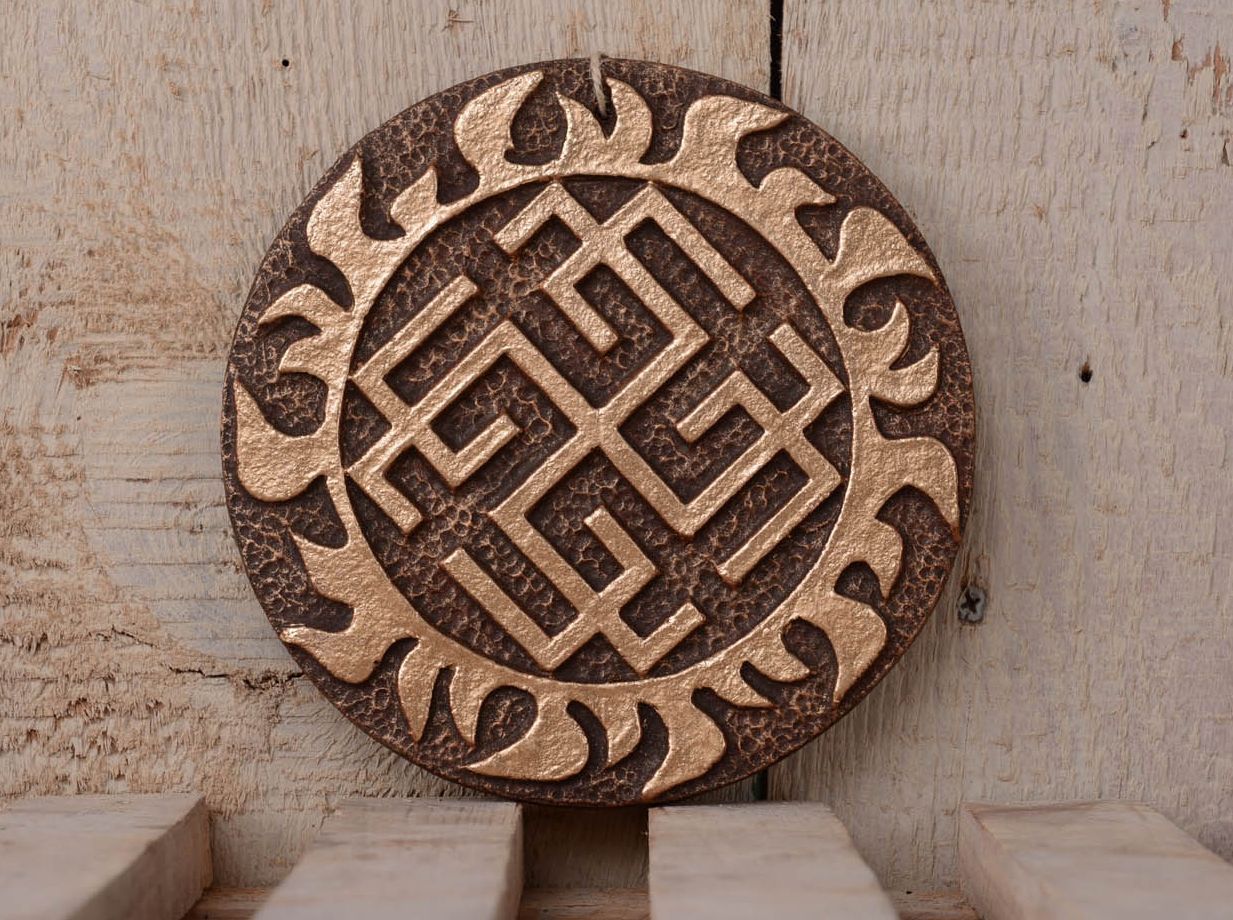 Pingente talismã de interior de cerâmica coberto com potala Svarozhich foto 1