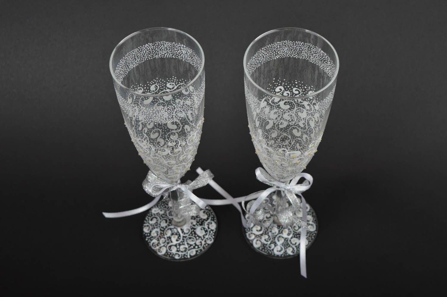 Handmade glasses unusual glasses for newlyweds wedding accessories gift ideas photo 3