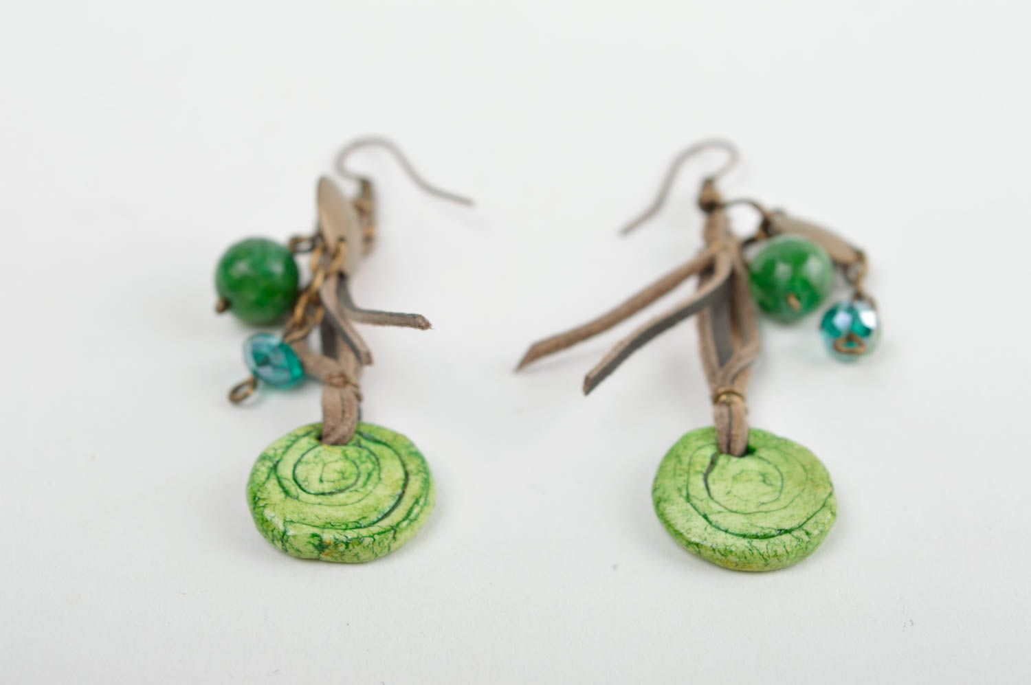 Unusual handmade plastic earrings dangle earrings accessories for girls photo 4