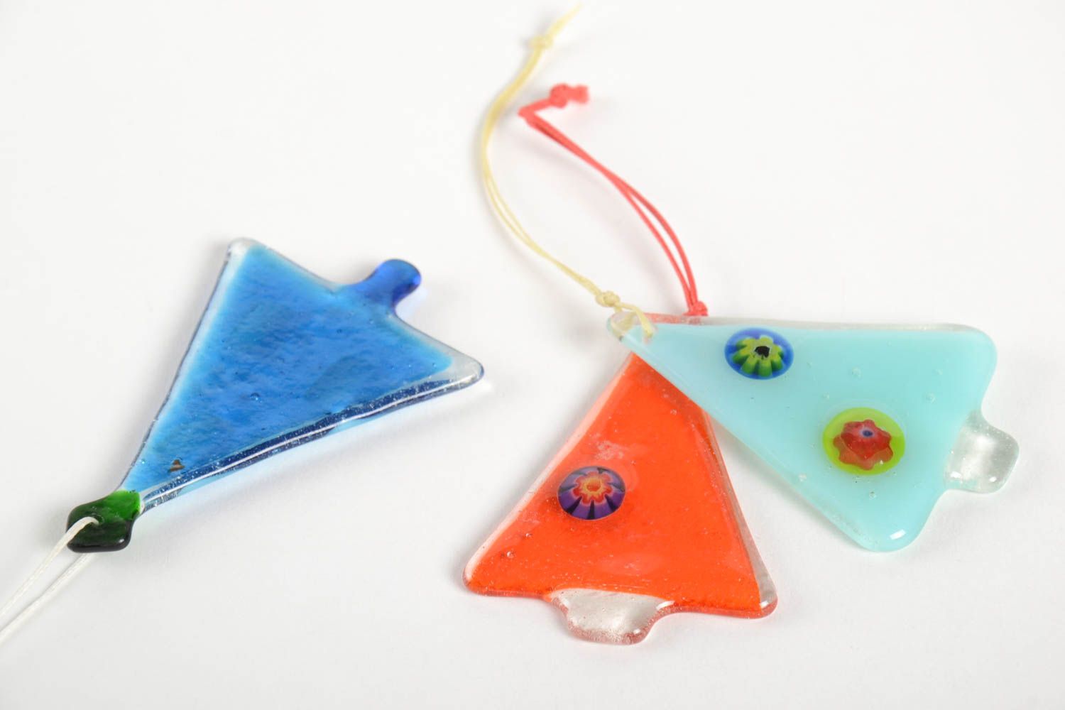 Handmade toys for Christmas tree set of 3 items gift ideas decorative pendants photo 3