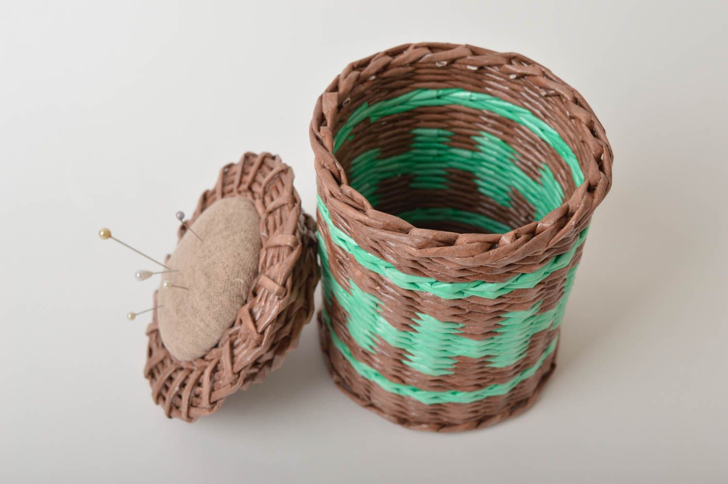 Handmade decorations paper basket decorative basket homemade home decor photo 4