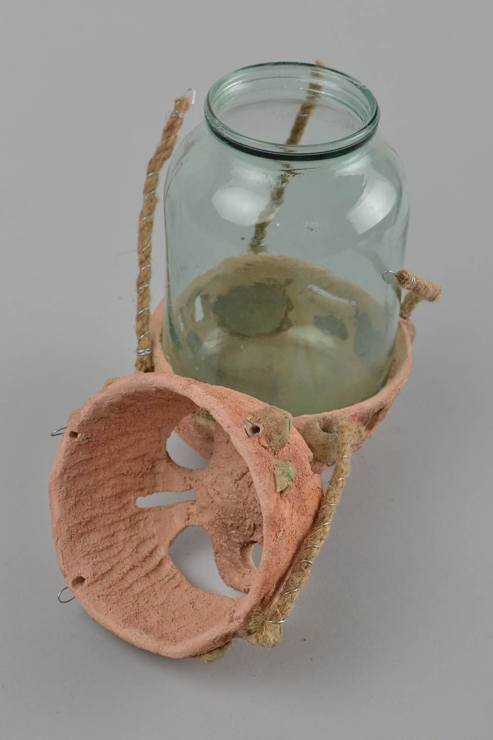 Handgefertigt Kerzenhalter Keramik Wohnzimmer Deko Teelichthalter aus Ton  foto 4