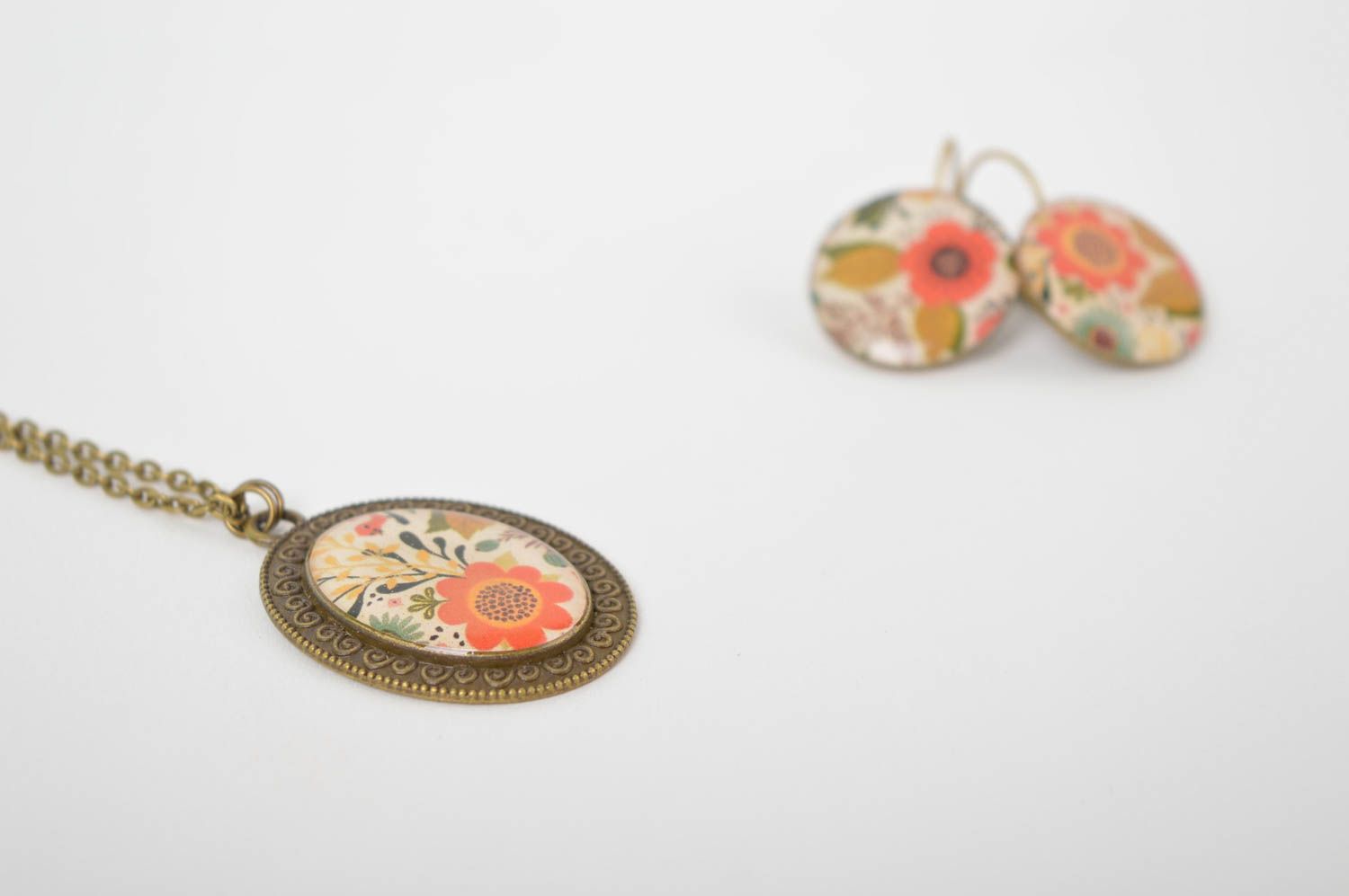 Handmade unusual jewelry lovely cute pendant feminine designer earrings photo 5