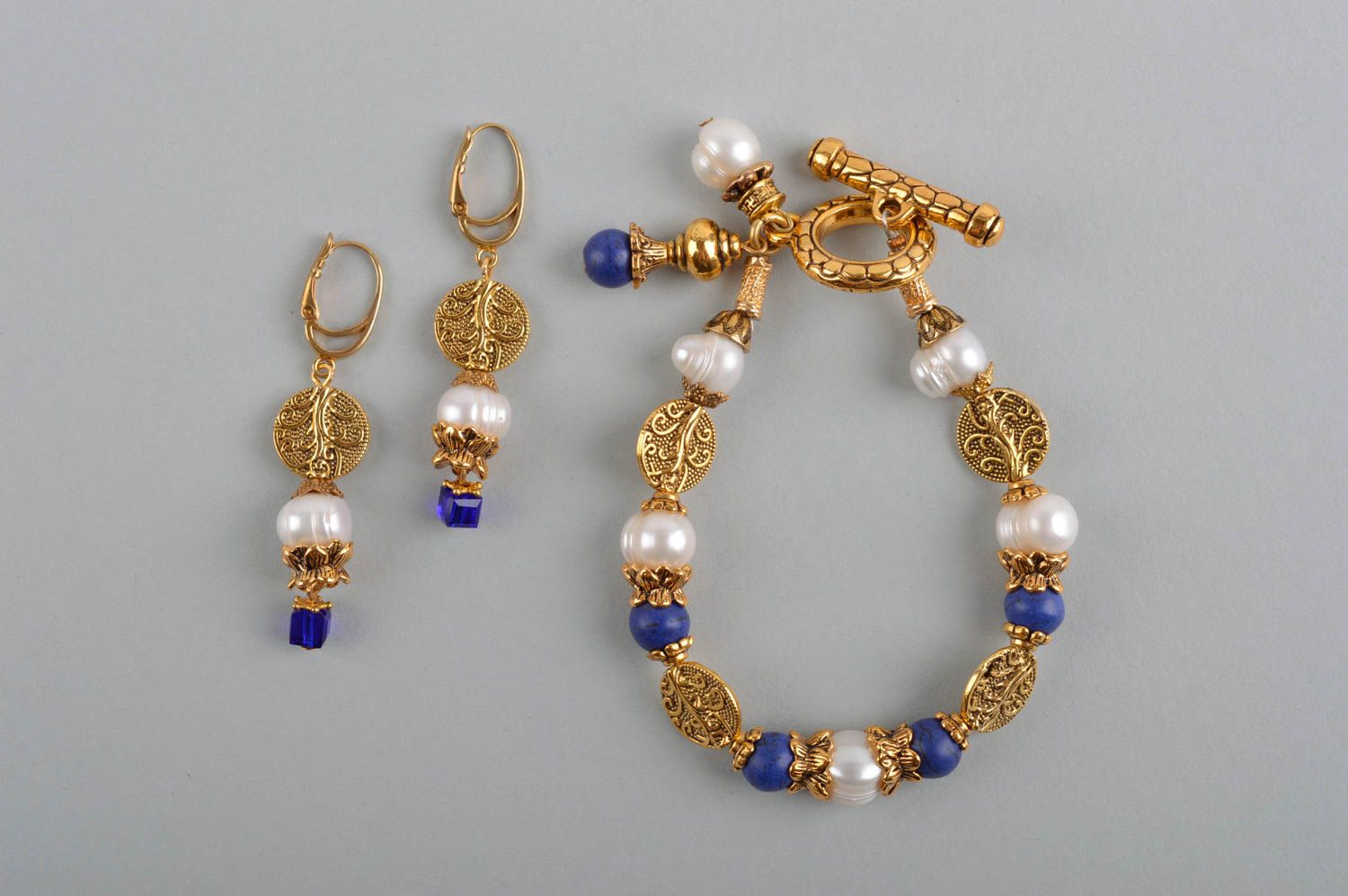 Handmade jewelry set gemstone earrings wrist bracelet bead jewelry stone jewelry photo 2