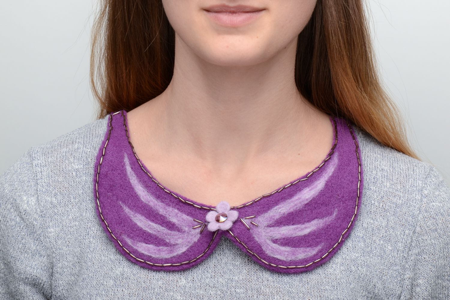 Detachable decorative woolen collar photo 5