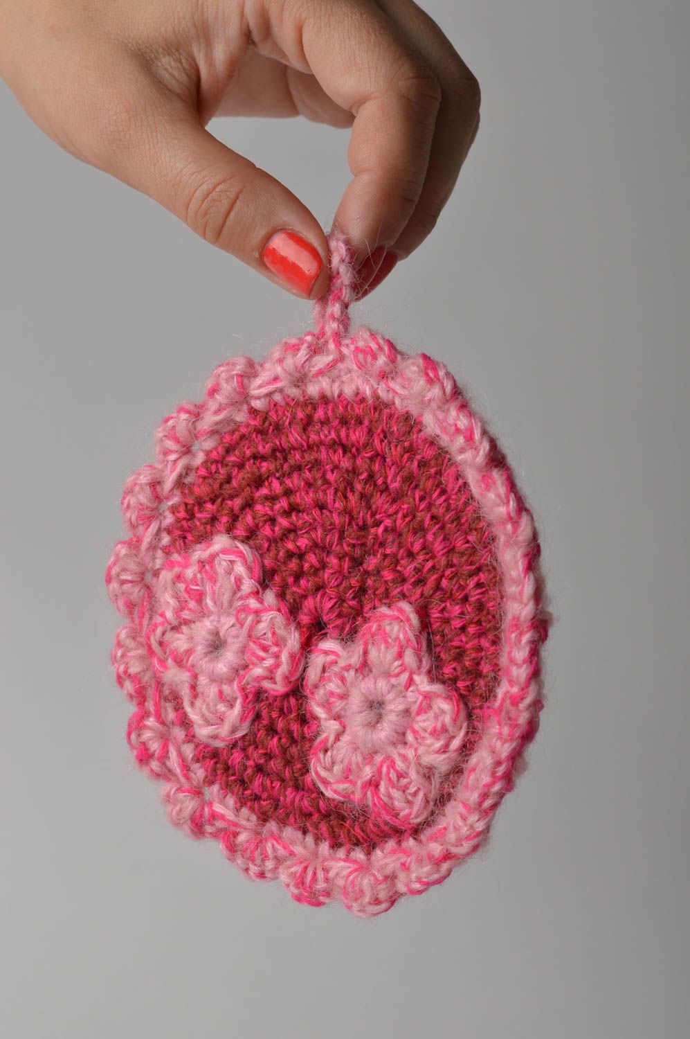 Unusual handmade crochet pot holder home textiles kitchen design gift ideas  photo 2