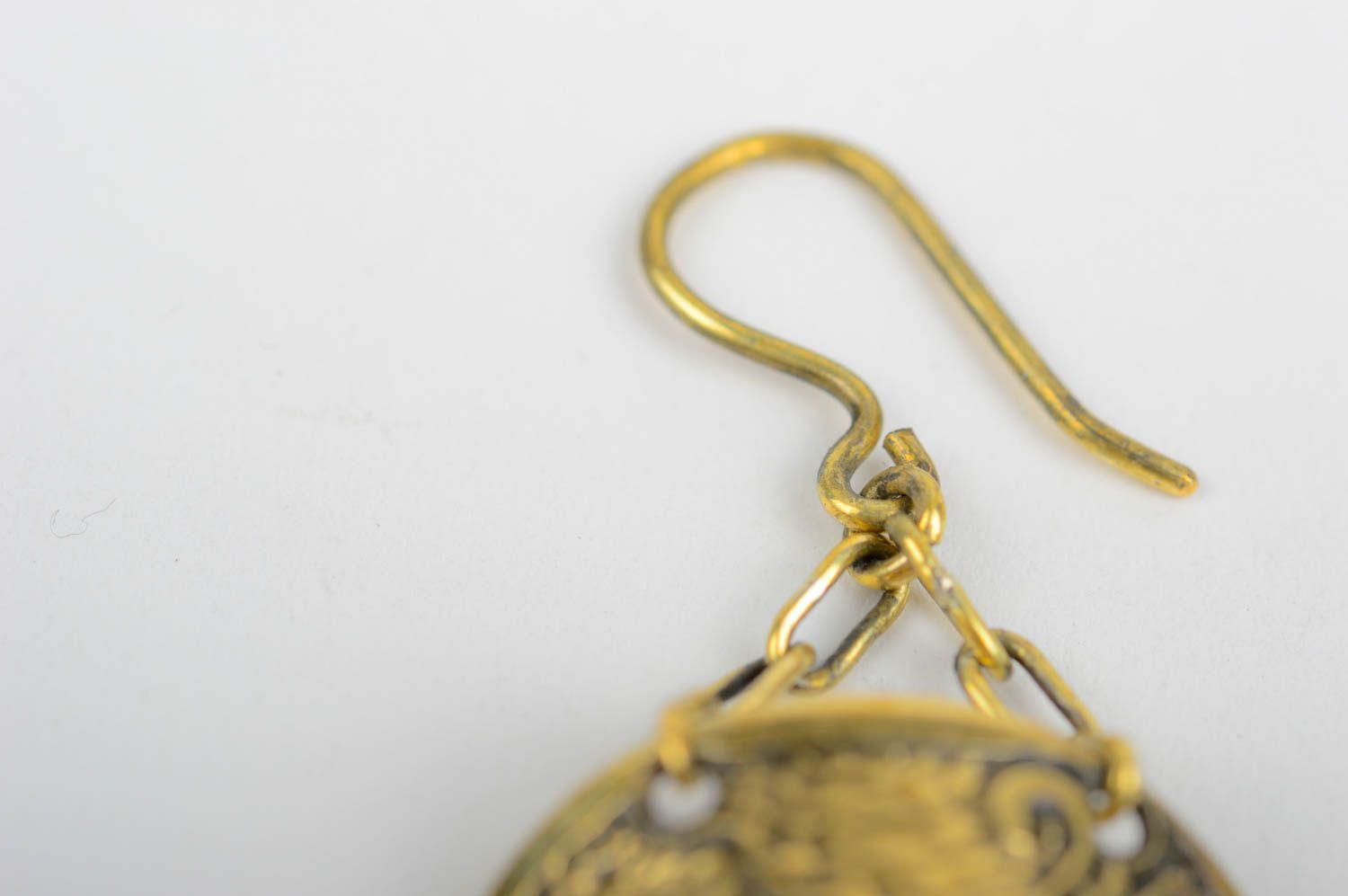 Handmade brass earrings vintage accessories for women brass stylish jewelry photo 5