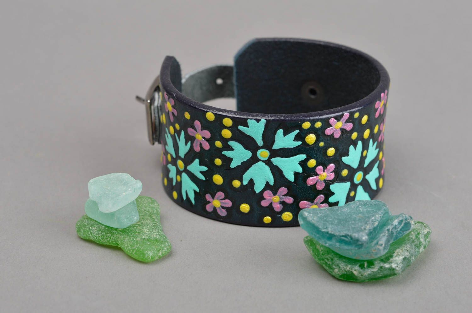 Genuine leather bracelet handmade bracelet leather jewelry present for girls photo 1