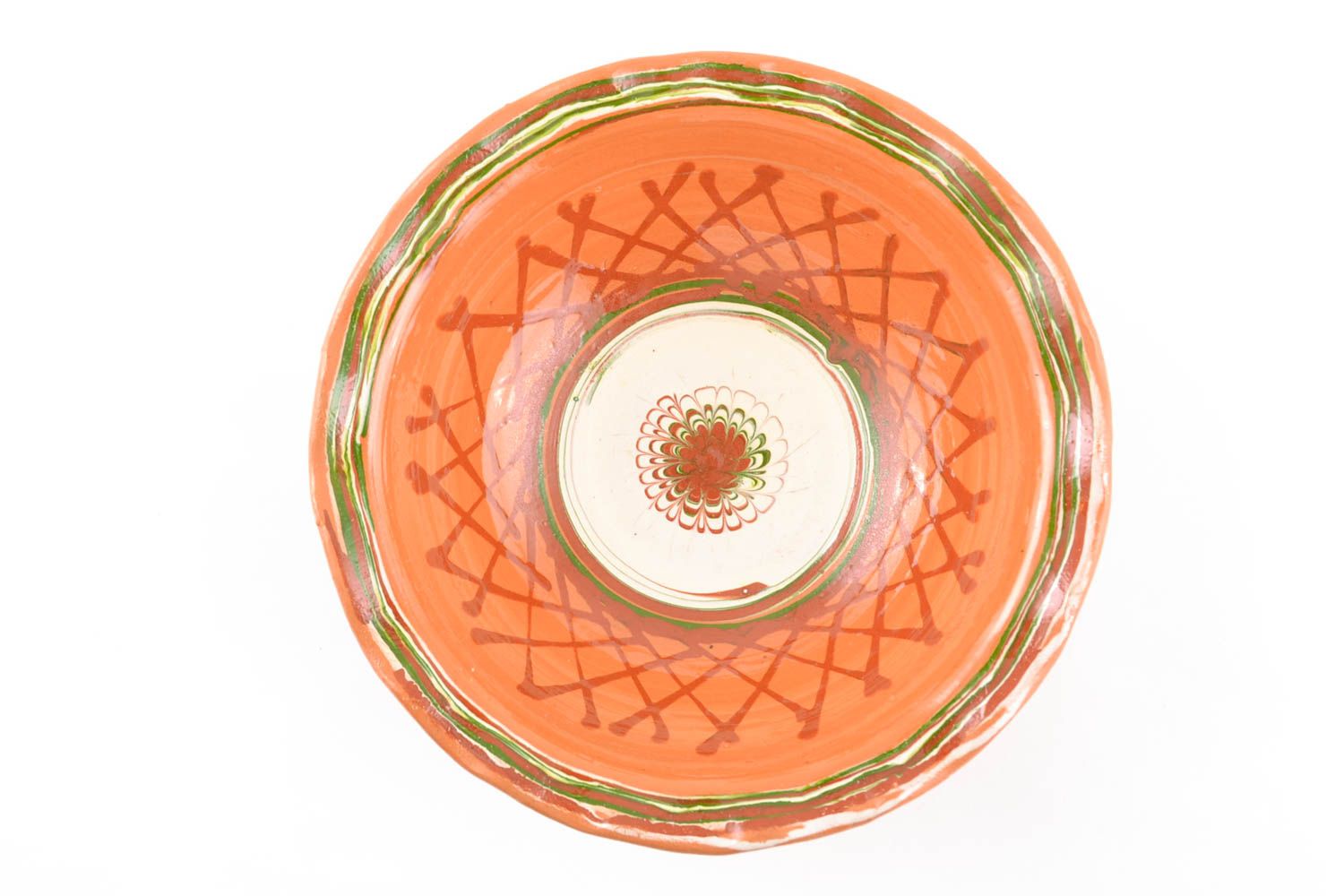 Glazed ceramic bowl in ethnic style photo 3