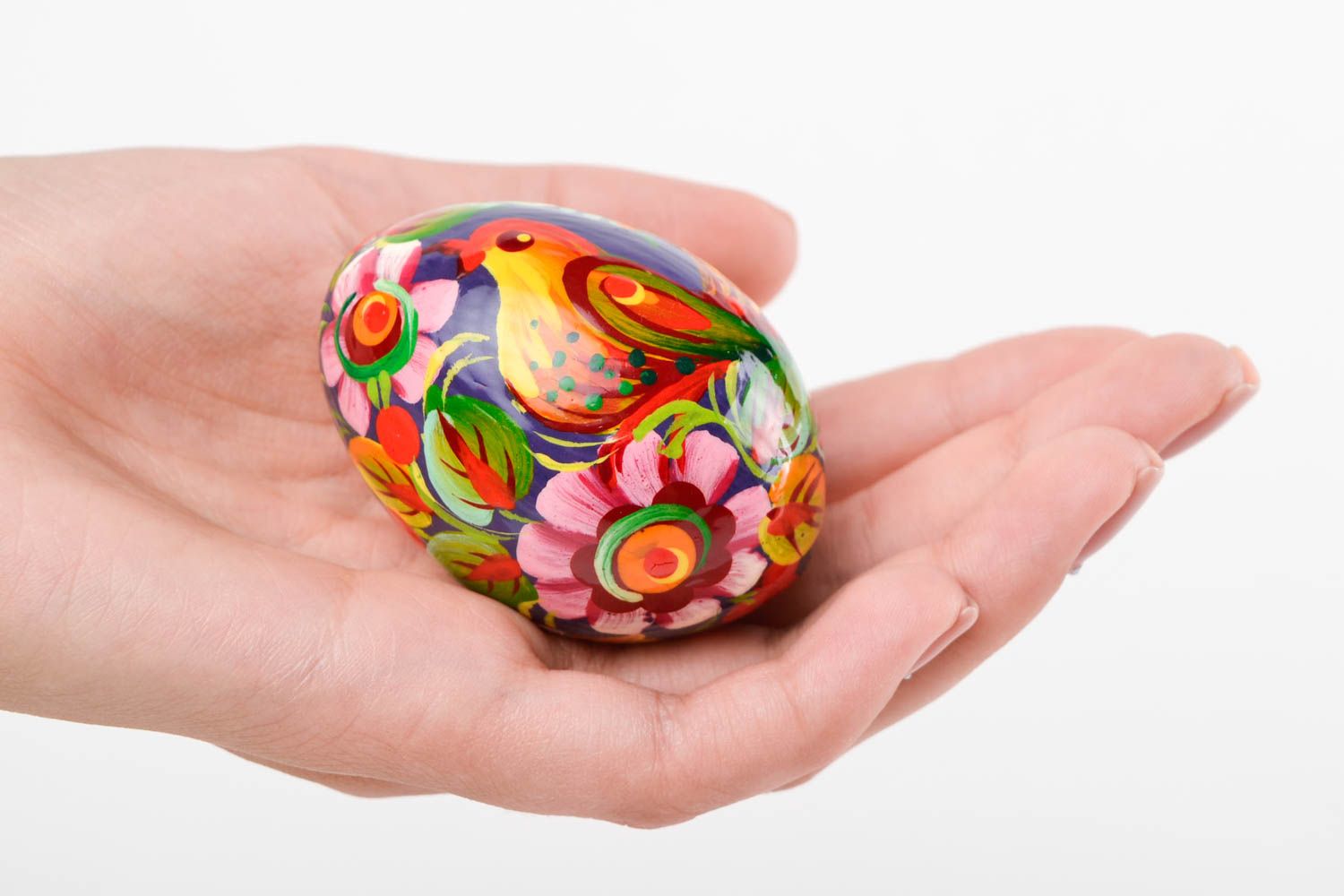 Huevo pintado de madera decoración para Pascua hecha a mano regalo original foto 2