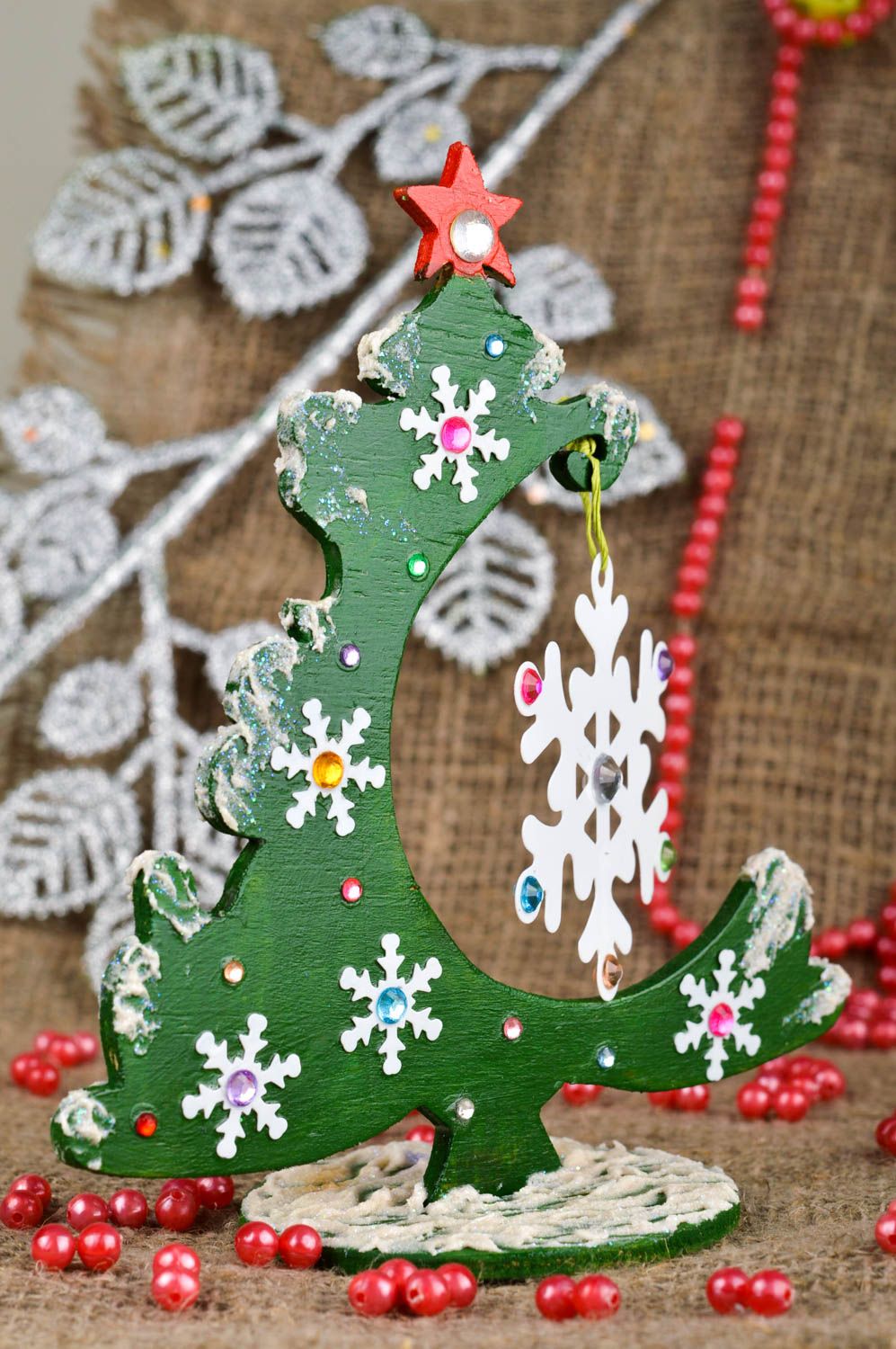 Decoración navideña artesanal elemento decorativo para hogar regalo original foto 1