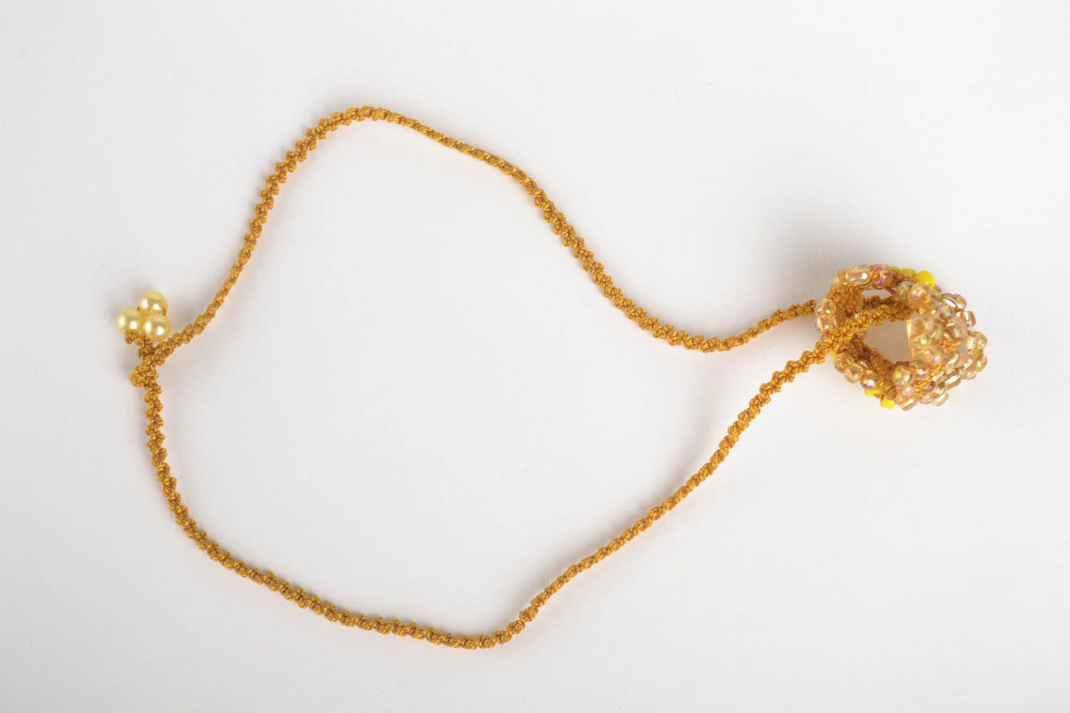 Украшения ручной работы кулон на шею модная бижутерия женское кольцо желтые фото 4