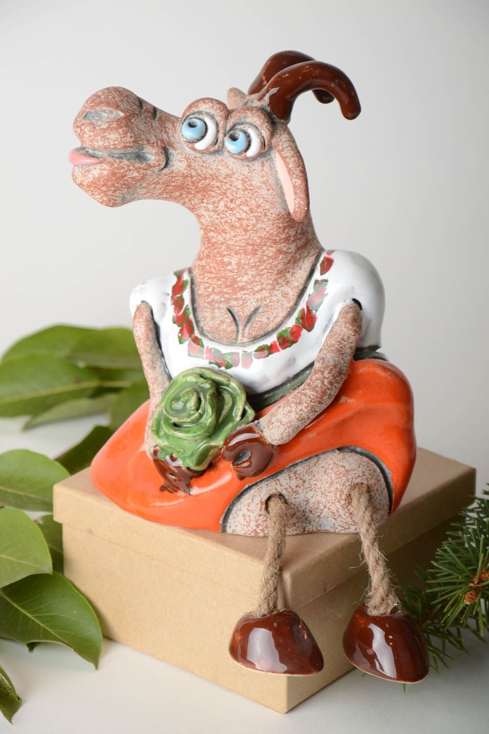 Handmade Keramik Spardose Geschenk für Kinder originell Haus Deko aus Ton foto 1