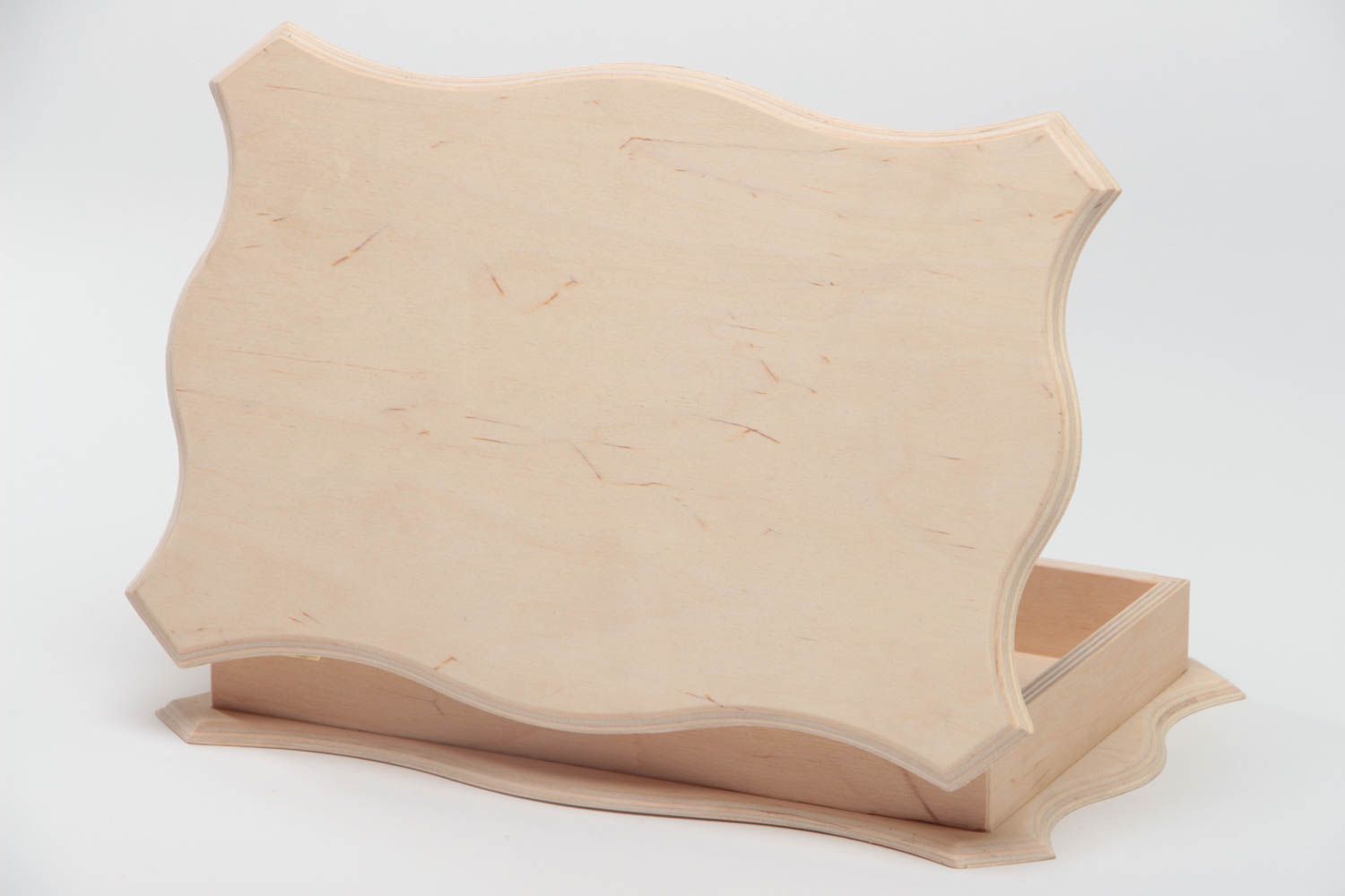 Boîte rectangulaire en bois brut pour serviettage ou à peindre faite main photo 3