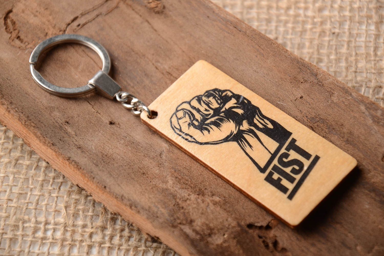 Schlüssel Schmuck Handmade Schlüssel Anhänger Designer Accessoire aus Holz schön foto 1