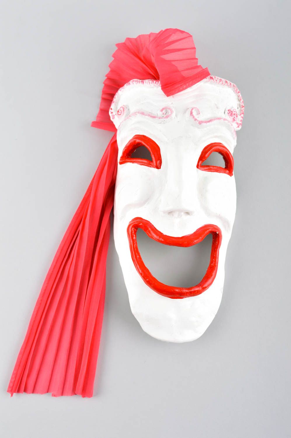 Maske Karneval Wohnzimmer Bild handgemacht Keramik Wandbild grell Deko Bild  foto 1