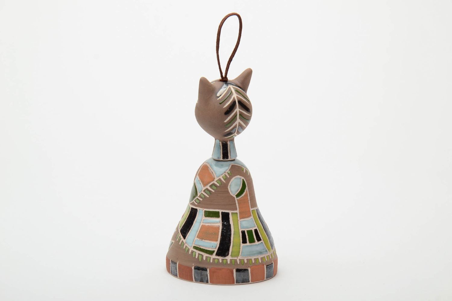 Ceramic interior bell figurine of cat photo 3