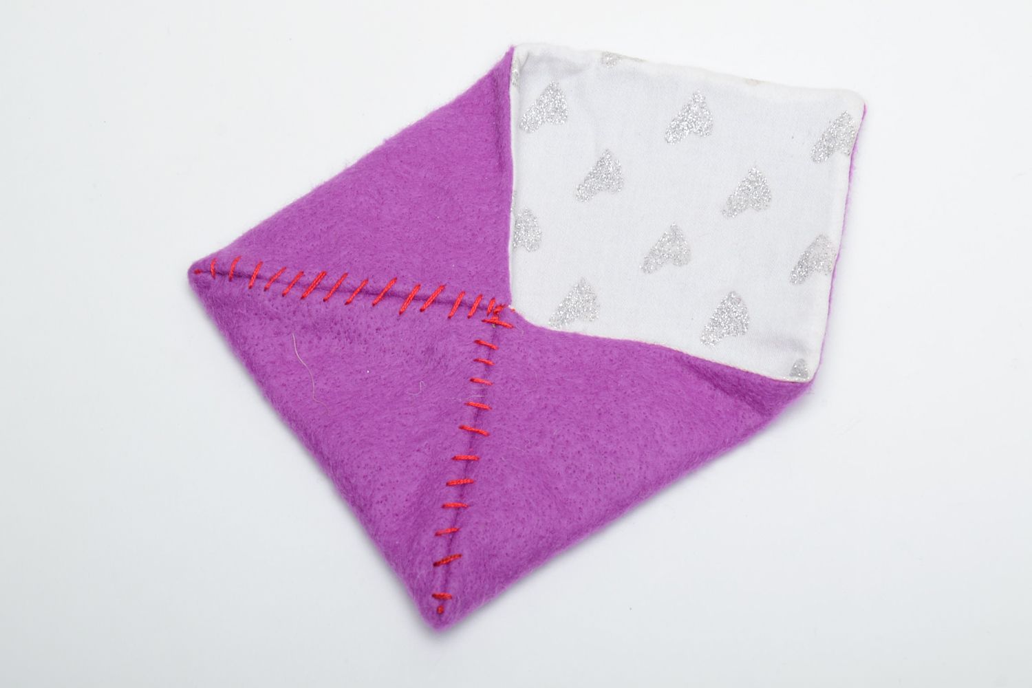 Enveloppe cadeau en feutre violette faite main  photo 4