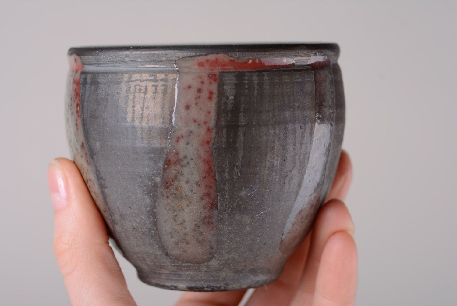Originelle handmade Schüssel aus Ton schwarz geräucherte Keramik umweltfreundlich foto 2