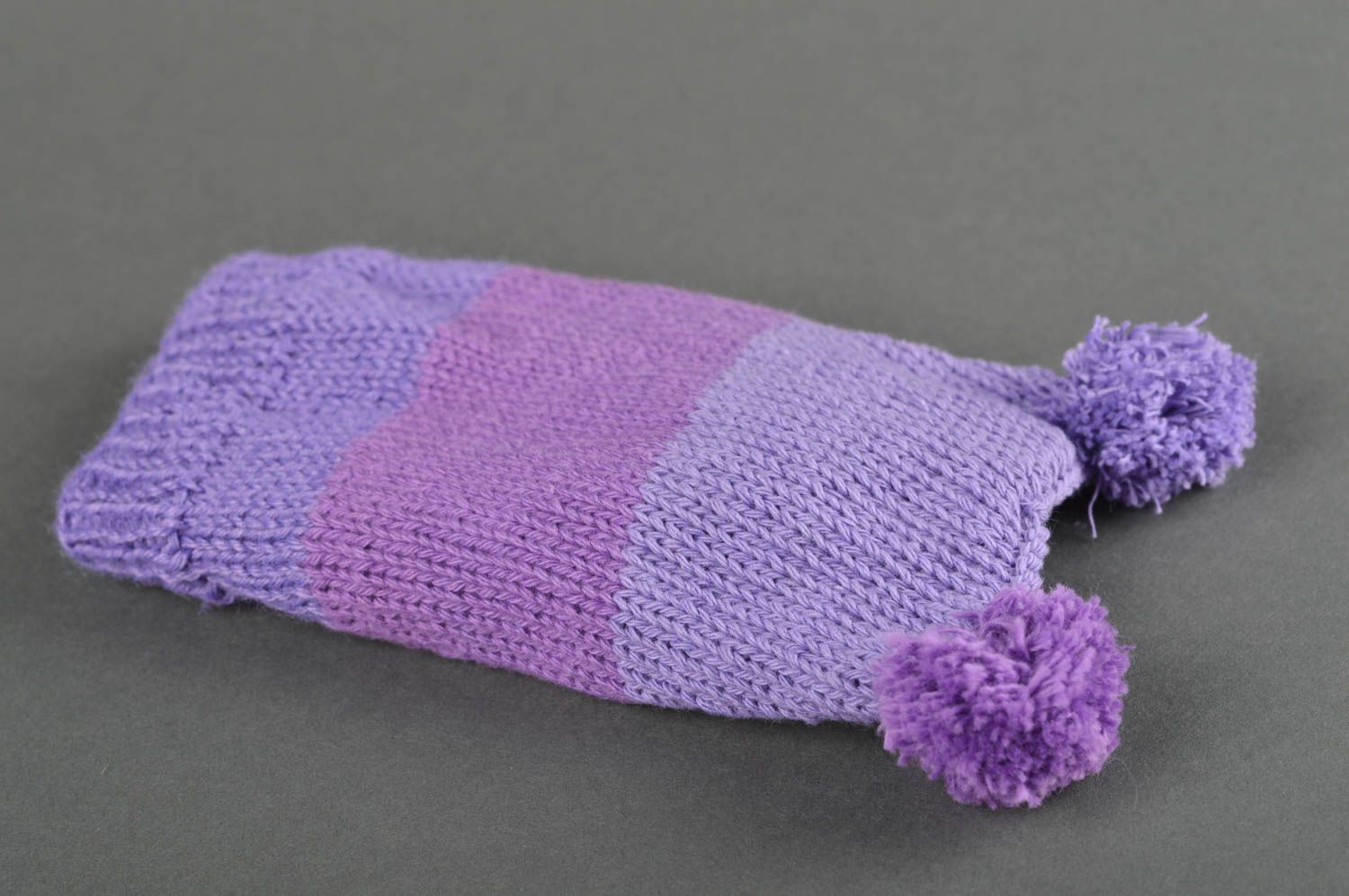 Bonnet violet fait main Bonnet pour garçon tricoté au crochet Vêtement enfant photo 5