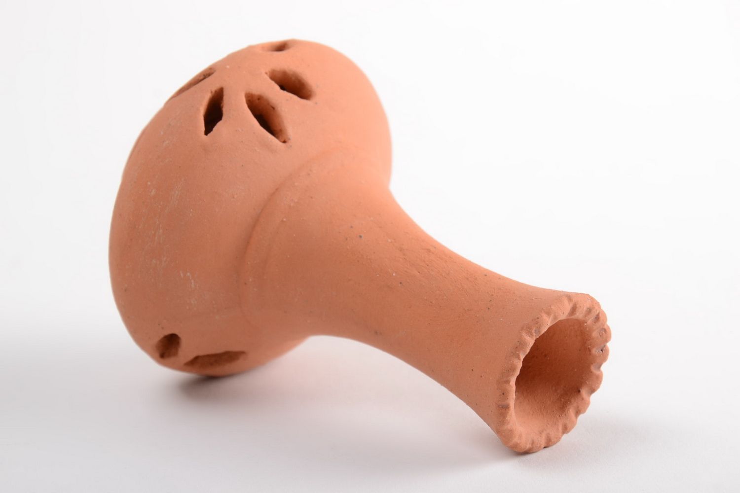 4 inch village-style clay candlestick holder 0,35 lb photo 3