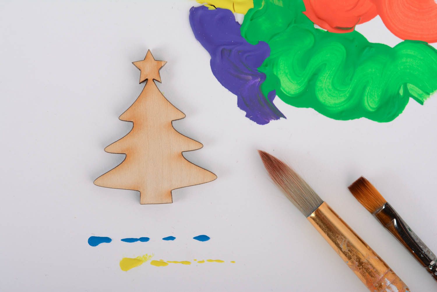 Décoration à colorier Sapin de Noël faite main photo 1