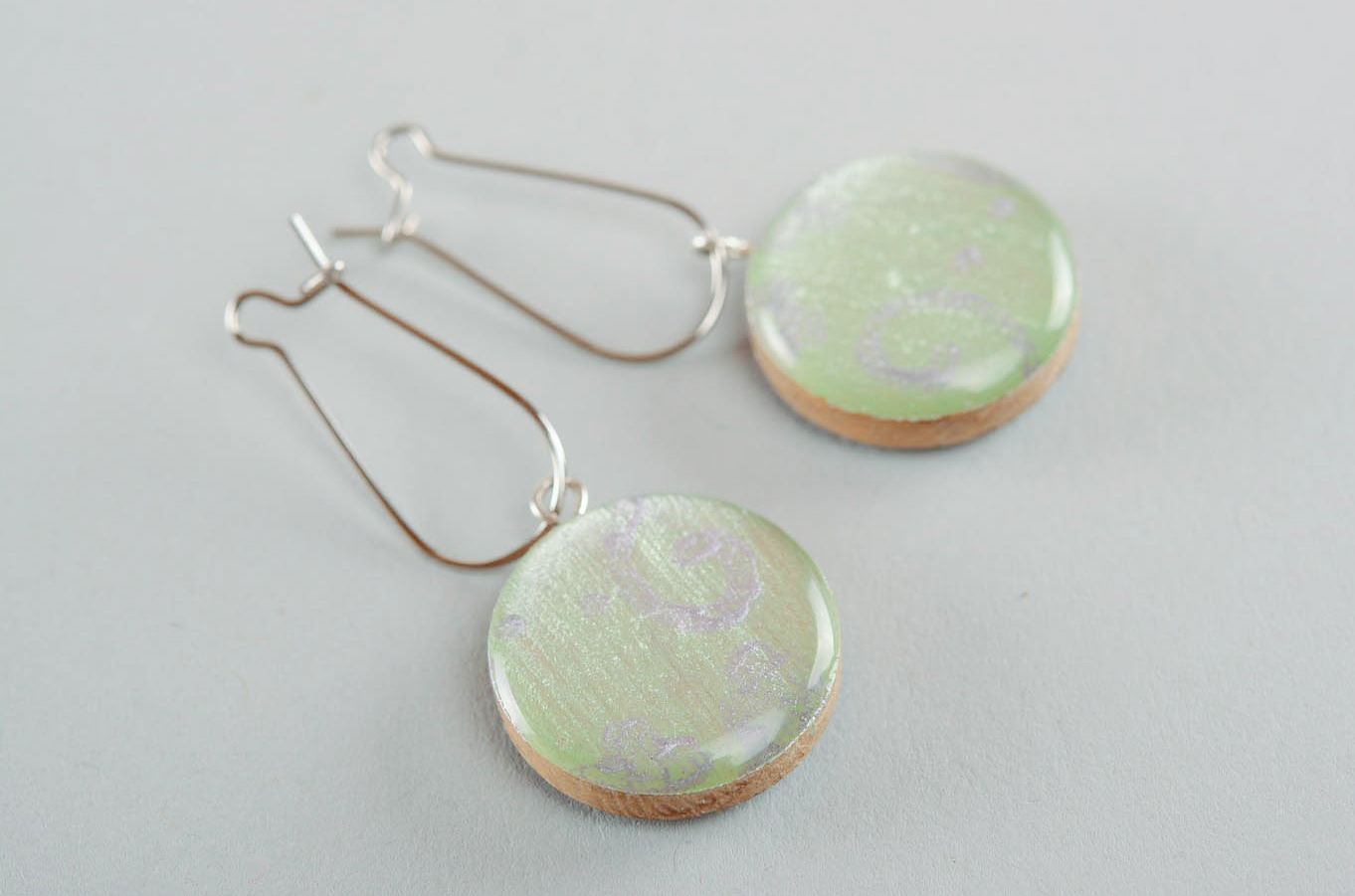 Mint and violet earrings photo 5
