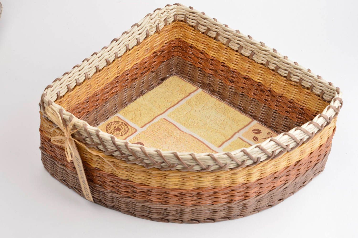 Handmade basket unusual gift interior decor paper box kitchen decor ideas photo 3