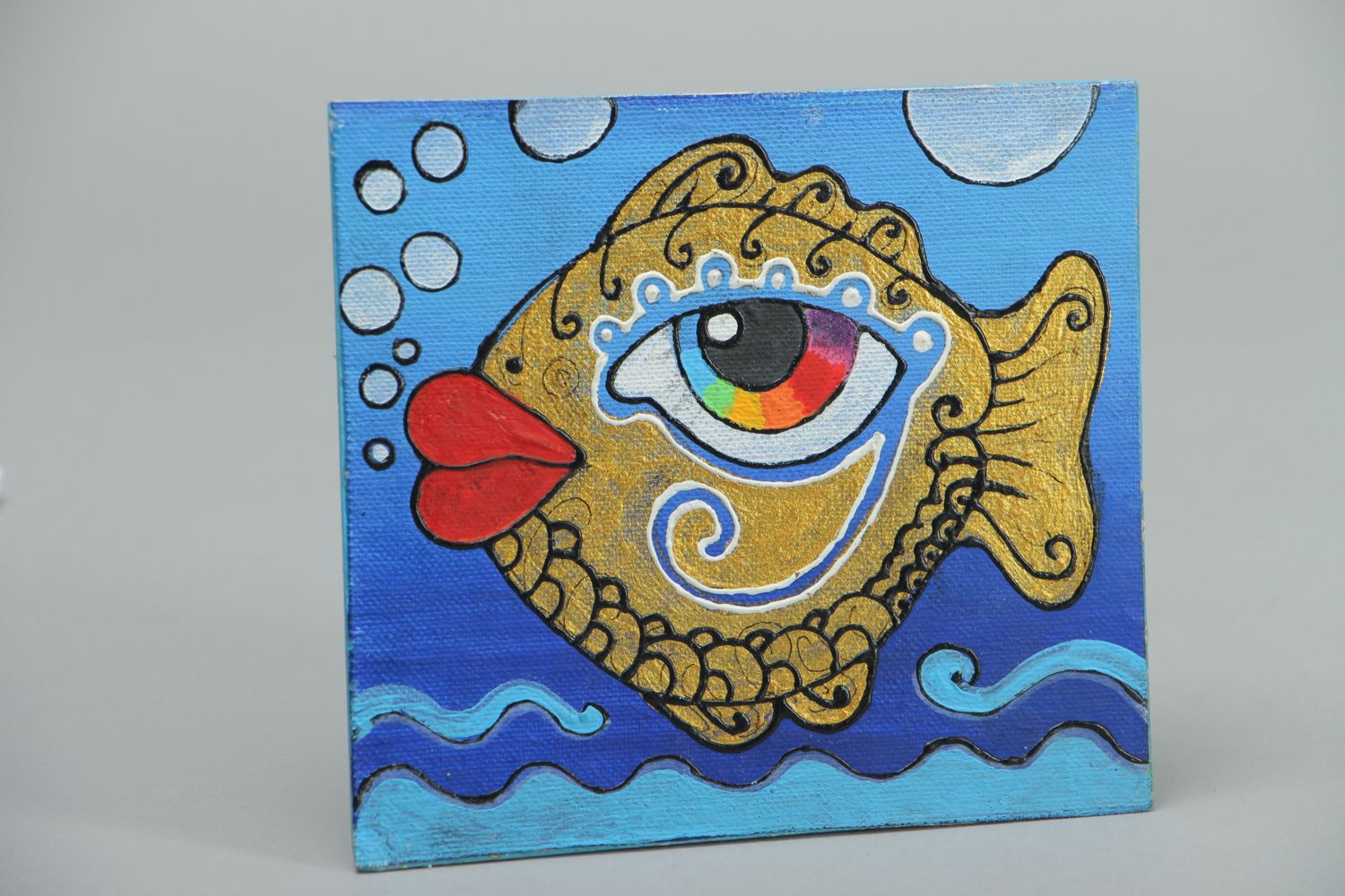 Handmade acrylic painting Gold Fish photo 1